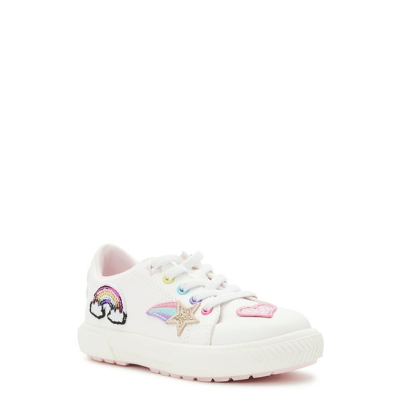 Wonder Nation Toddler Girls Low Court Sneakers with Patches