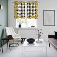 thumbnail image 5 of 2 Panels Kitchen Tier Curtains 39 Inch Length, Yellow Sunflower Grommets Window Treatment Curtain, Summer Bee Floral Black White Plaid Thermal Curtains Drapes for Living Room/Bathroom, 5 of 9
