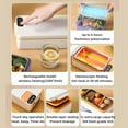 thumbnail image 4 of Electric Heated Lunch Box, Portable Cordless Rechargeable Model with 3200mAh 1L Self Heating Lunch Box for Car/Truck/Office with Bag Food Warmer Lunch Box for Adults Camping, 4 of 13
