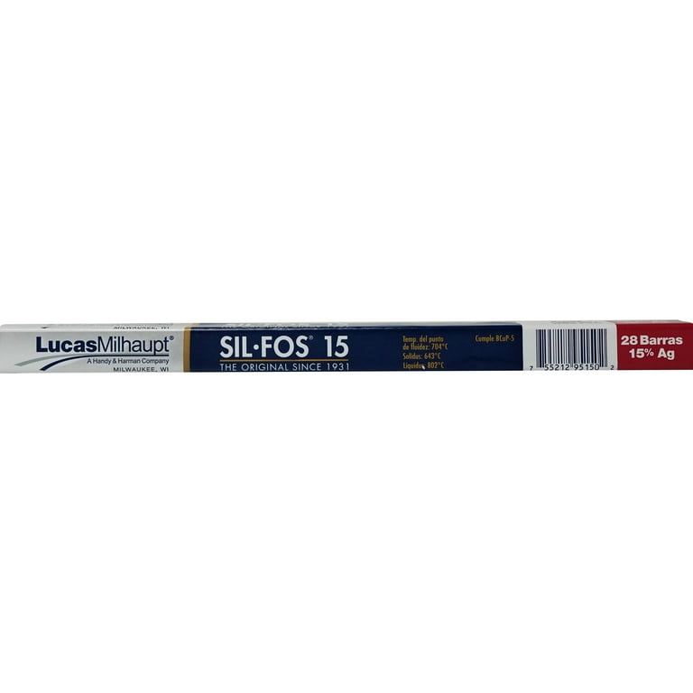 Lucas Milhaupt Sil Fos Silvaloy 15% Silver Solder 28 Rods, 1