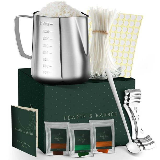 Kit de fabricación de velas de soja Hearth & Harbor, juego de hojuelas de cera de 350 g