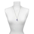 thumbnail image 3 of Delight Jewelry Acrylic Small Paw Purple Silvertone Fearless Bar Charm Necklace, 23", 3 of 4