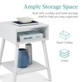 thumbnail image 6 of Best Choice Products Set of 2 Mid-Century Modern End Tables w/ Cubby Storage, Lower Shelf, Offset Legs - White, 6 of 9