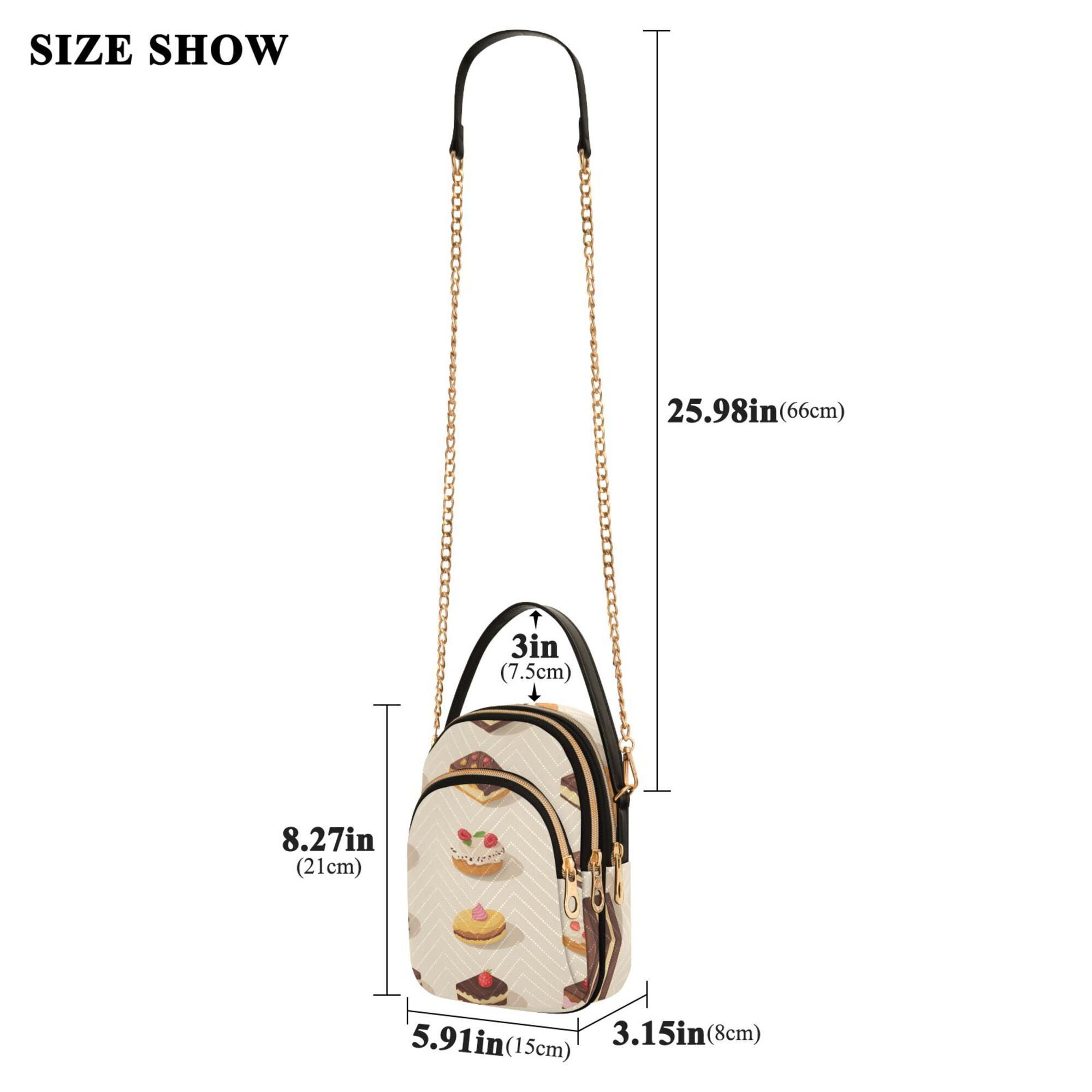FORMRS Crossbody Bag for Women Quilted Travel Shoulder Cell Phone Purse with Chain Strap Handbag, Red Cakes