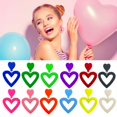 thumbnail image 5 of ZPAQI Pink Acrylic Double Heart Earrings Big Geometric Heart Stud Earring Fashion, 5 of 21