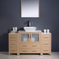 thumbnail image 3 of Fresca Torino 54" Light Oak Modern Bathroom Vanity w/ 2 Side Cabinets & Vessel Sink, 3 of 4