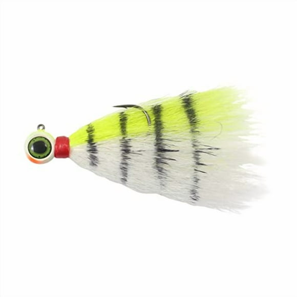 Northland Tackle DVBJ4-10 Deep-Vee Bucktail Jig - Chartreuse, 1/4 OZ
