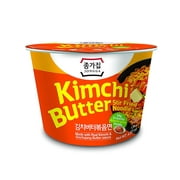 JONGGA Kimchi Butter Stir-Fried Cup Ramen with Real Kimchi, Korean Instant Cup Noodle, Best Tasting Hot and Tangy Stir-Fried Bowl, Savory and Delicious, Perfect for Hangover, Ready to Eat, 0 Trans-Fat