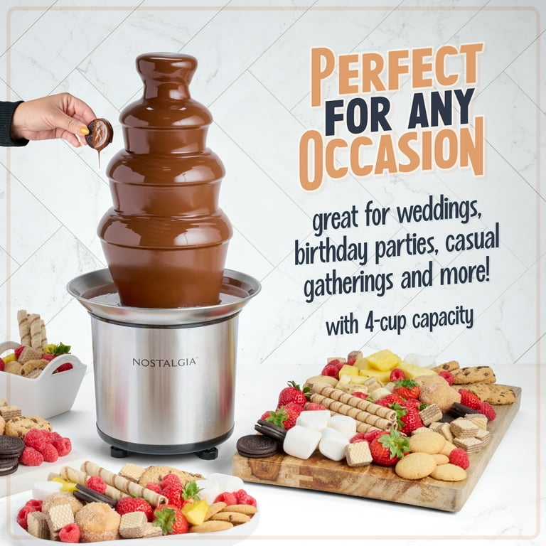 Nostalgia, 4 Tier Chocolate Fondue Fountain, 32 oz, Stainless