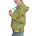 thumbnail image 2 of Kdxio Sage Green With Sunflowers Print Womens Oversized Hoodies Sweatshirts Hooded Pullover Tops Sweaters Casual-Large, 2 of 7