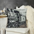thumbnail image 2 of YINGXI Throw Pillow , Old in Country Wooden Wagons , Decorative Pillow Case,White and Black 18x18in, 2 of 5