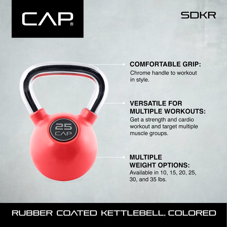 VirtuFit Kettlebell - rubber - chroom - 20 kg