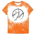 thumbnail image 3 of DeHolifer Womens Tops Short Sleeve Crewneck Baseball Graphic Printed Casual Tee T Shirt Summer Fashion Blouse Orange M, 3 of 4