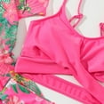 thumbnail image 6 of Staki Girls Three Piece Swimsuit Girls Swimsuits 3 Piece Bathing Suit with Cover Up Tropical Flower Swimwear for Hawaiian Holiday 8-12Y(Hot Pink,11-12 Years), 6 of 7