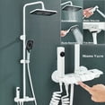 thumbnail image 4 of White Exposed Shower System Set Rainfall Shower Faucet Fixtures Wall Mount, 4 of 12
