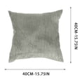 thumbnail image 3 of Solid Color Corn Strip Corduroy Throw Pillow Cover Soft Textured Decorative Sofa Cushion Cover Plain Home Decor Pillow Slipcover for Couch Living Room Bedroom Indoor Use, 3 of 6