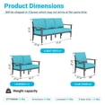 thumbnail image 5 of Sweecci 4 Pieces Aluminum Patio Furniture Set, Oversized All Weather Outdoor Conversation Set with Thick Washable Cushions, Outdoor Couch for Backyard, Patio, Balcony,Turquoise, 5 of 8