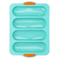 thumbnail image 2 of Baguette  Silicone Baguette Mould Baguette Baking Tray Bread Mould Baguette Mat Baguette  4 Grooves Silicone Soft   Bread Mould Baking Pan Kitchen ToolGreen, 2 of 8