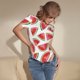 thumbnail image 3 of Balery Hand Drawn Watermelon Body de cuello redondo de manga corta para mujer Tops de manga corta Tops básicos-Small, 3 of 7