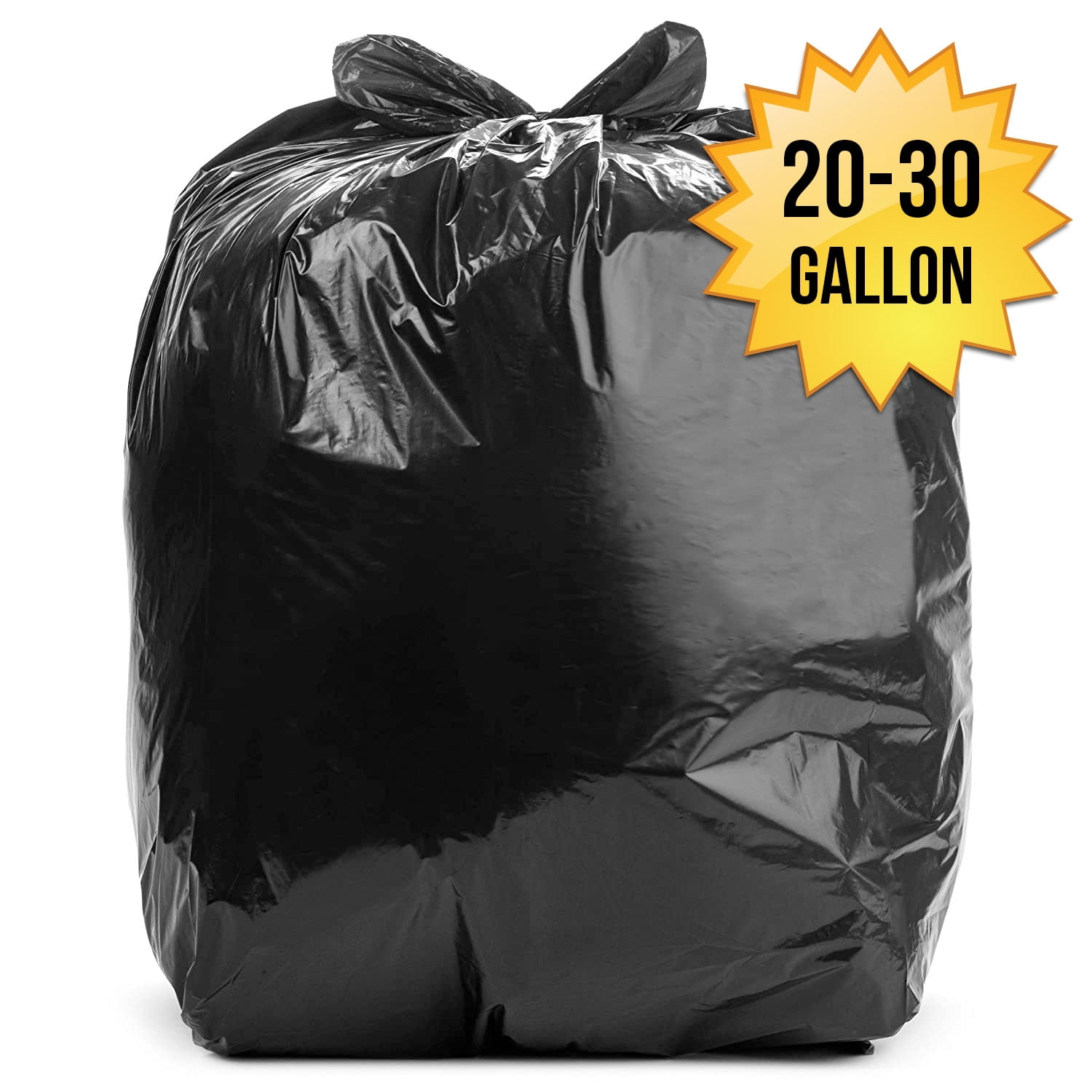Aluf Plastics CXP Series 20-30 Gallon Trash Can Liners (100 Count) - 30" x 36" - Thick 1.5 MIL (Equivalent) Black Trash Bags for Bathroom, Kitchen, Office, Industrial, Commercial, Recycling