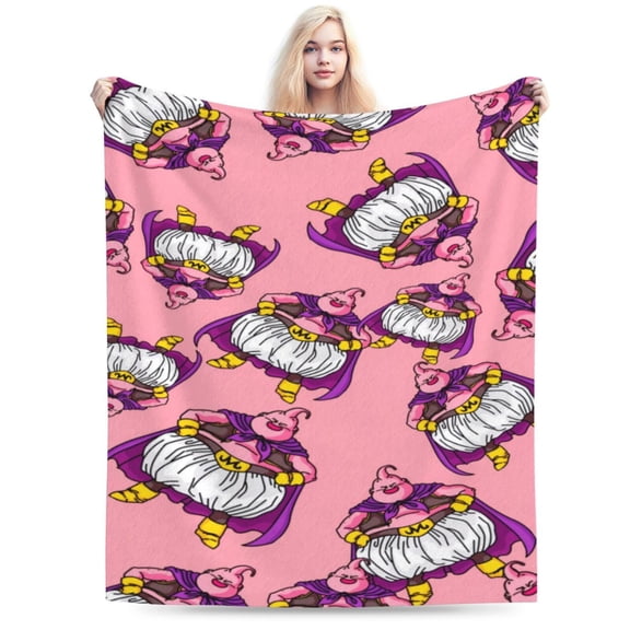 Majin Buu Blanket, Soft Warm Cozy Plush Throw Blanket Gifts for Adults Kids, Lightweight Fuzzy Comfy Flannel Blankets for Couch Bed House Decor Travel 40"X30"