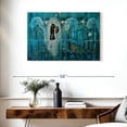 thumbnail image 3 of Elephant Stock Turquoise Rain Romance Wall Art - Horizontal Canvas Wall Art - Living Room Wall Decor - Love Canvas - Teal And Blue Decor By Amber Lamoreaux - 36" x 24", 3 of 8