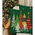 thumbnail image 4 of 2 Pack Green Christmas Tree Pillow Covers 16 x 16 Inch Merry Christmas Watercolor Forest Farmhouse Decoration Throw Pillow Cover Winter Holiday Pillows Cushion Cover Cotton Linen, 4 of 6
