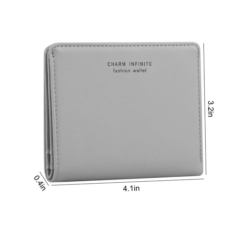 Minimalist Solid Color Coin Purse All-match Clutch Bifold Wallet Portable Slim Credit Card Holder Lightweight Portable Credit Card ID Card White