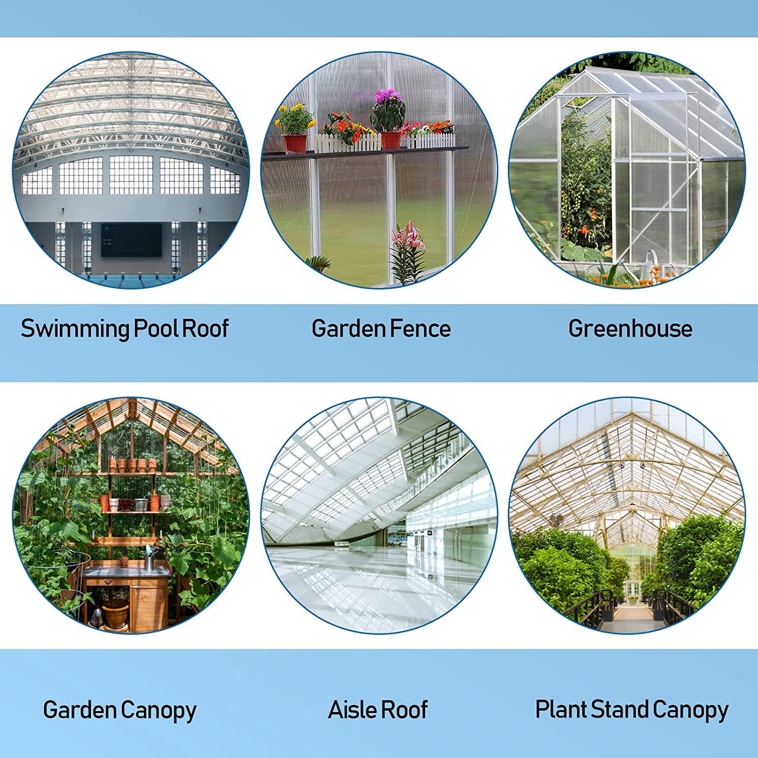 2'x4' Polycarbonate Greenhouse Panels,14 Pcs Twin-Wall 4mm Polycarbonate Waterproof UV Protected Reinforced Clear Sheets, DIY Panels for Outdoor, Plant Stand Roof, Greenhouse