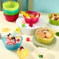 thumbnail image 3 of HLONK 12 Pcs Kids Plastic Bowls Happon14 oz Small Cereal Bowls  Toddler Snack Bowls for Children Dish Cereal Soup Snack  4 Colors, 3 of 6