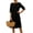 Black, variant on Qiopertar Linen Dress for Women Loose Round Neck Ruffled Three-Quarter Sleeve Casual Comfy Spring Summer Beach Vacation Boho Relaxed Gauze Dress, Purple S