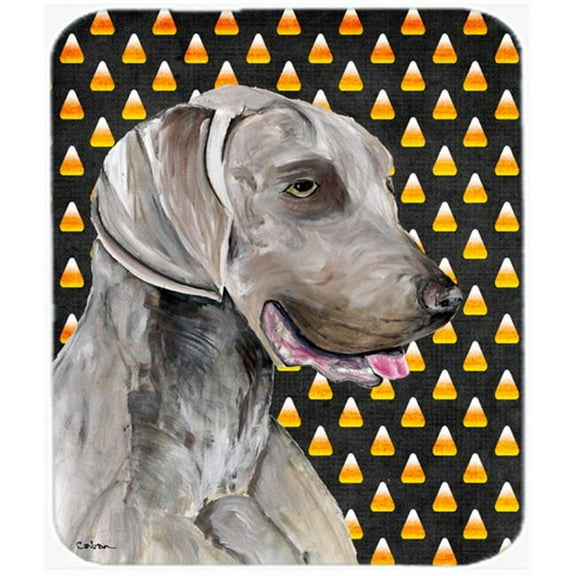 Weimaraner Candy Corn Halloween Portrait Mouse Pad, Hot Pad Or Trivet
