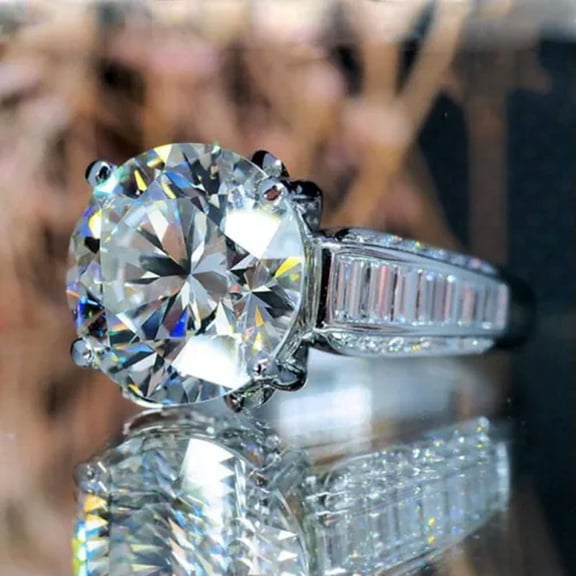 K-KED Women Fashion 925 Silver Rings Cubic Zirconia Anniversary Delicate Jewelry Sz 6-10-10