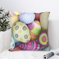 thumbnail image 6 of Rateoe Colorful Easter Eggs Pattern Throw Pillow Cover Premium Pillow Stuffer Sham Square for Decorative Cushion Bed Couch Sofa(Pillow insert not included), 6 of 8