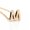 M, variant on Fashion Jewelry Gold Plated Initial Alphabet Letter A-Z Pendant Chain Necklace-B