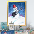 thumbnail image 1 of Designart Christmas Snowman Playing Guitar II Traditional Framed Wall Art, 1 of 4