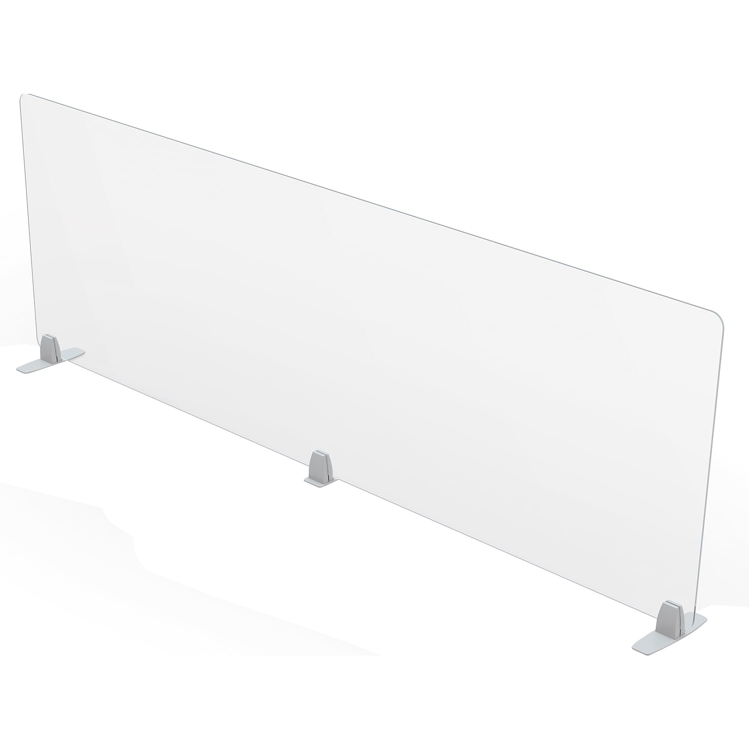 MooreCo Freestanding Desktop Divider 24"H x 72"W Clear Acrylic (45266) 45269