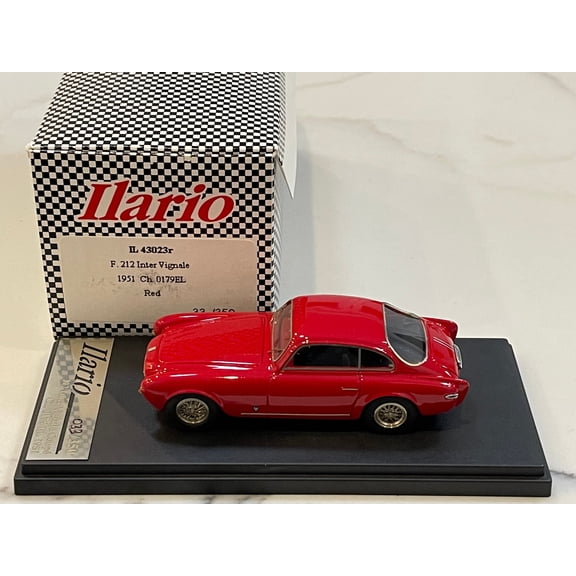 Ilario 1/43 Ferrari 212 Inter Vignale Coupe 0179EL 1951 Red IL43023R