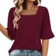 thumbnail image 1 of Blusas de Manga Corta para las Mujeres, Moda Verano Impreso, Blusas de Cuello Redondo, Chaqueta de Manga Corta para las Mujeres, 1 of 8