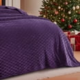 thumbnail image 6 of RUIKASI Brushed Flannel Blanket Purple Twin, Super Soft and Cozy Blankets All Season Use, 6 of 9