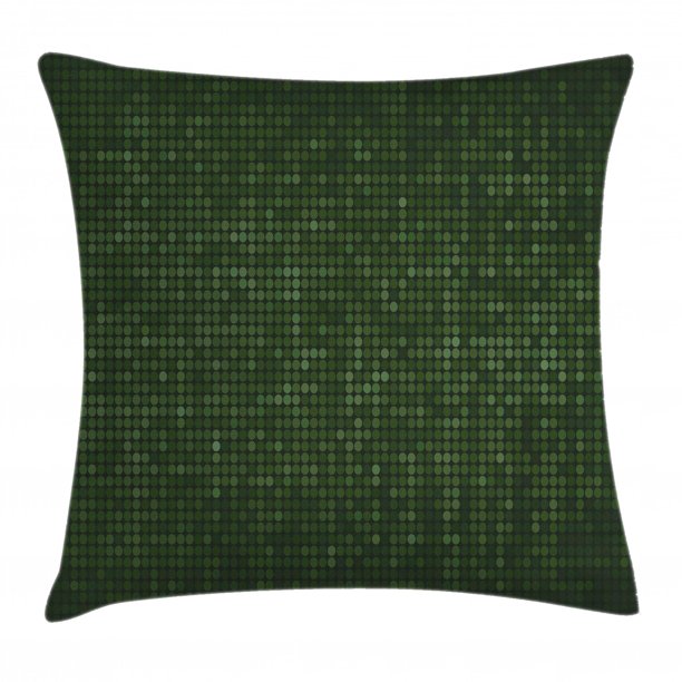 Forest Green Throw Pillow Cushion Cover, Spotty Pattern with Symmetric