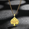 thumbnail image 1 of Heart-shaped Skull Necklace Ace of Spades Pendant Men Women Charm Jewelry, 1 of 5
