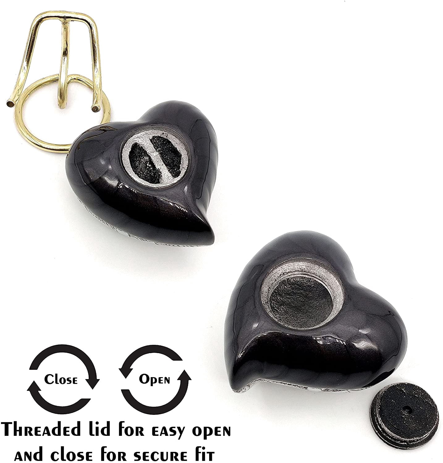 5MOONSUN5's Handcrafted Heart Urn Keepsake Cremation Urn for Human pet Ashes Engraved Urn Heart Shaped - Perfect for Adults & Infants Honor Your Loved One. Comes with Brass Stand & Premium Box