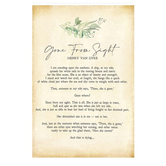 Gone From My Sight Poster Poem Wall Art Inspirational Quote Posters Art Deco Canvas Pictures For Bedroom Contemporary Decor For Bathroom