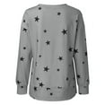 thumbnail image 5 of Sakmal Long Sleeve Ladies Tops Under $10 Gray Star Crew Neck Floral T-Shirts T Shirts for Women, 5 of 5