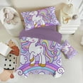 thumbnail image 5 of JJCOITR Rainbow Unicorn Bedding Set Full Purple Unicorn Comforter Sets with Stars Cloud for Girls Kids Teens Children Adults Bedroom Decor All Season 3 Pieces, 5 of 5
