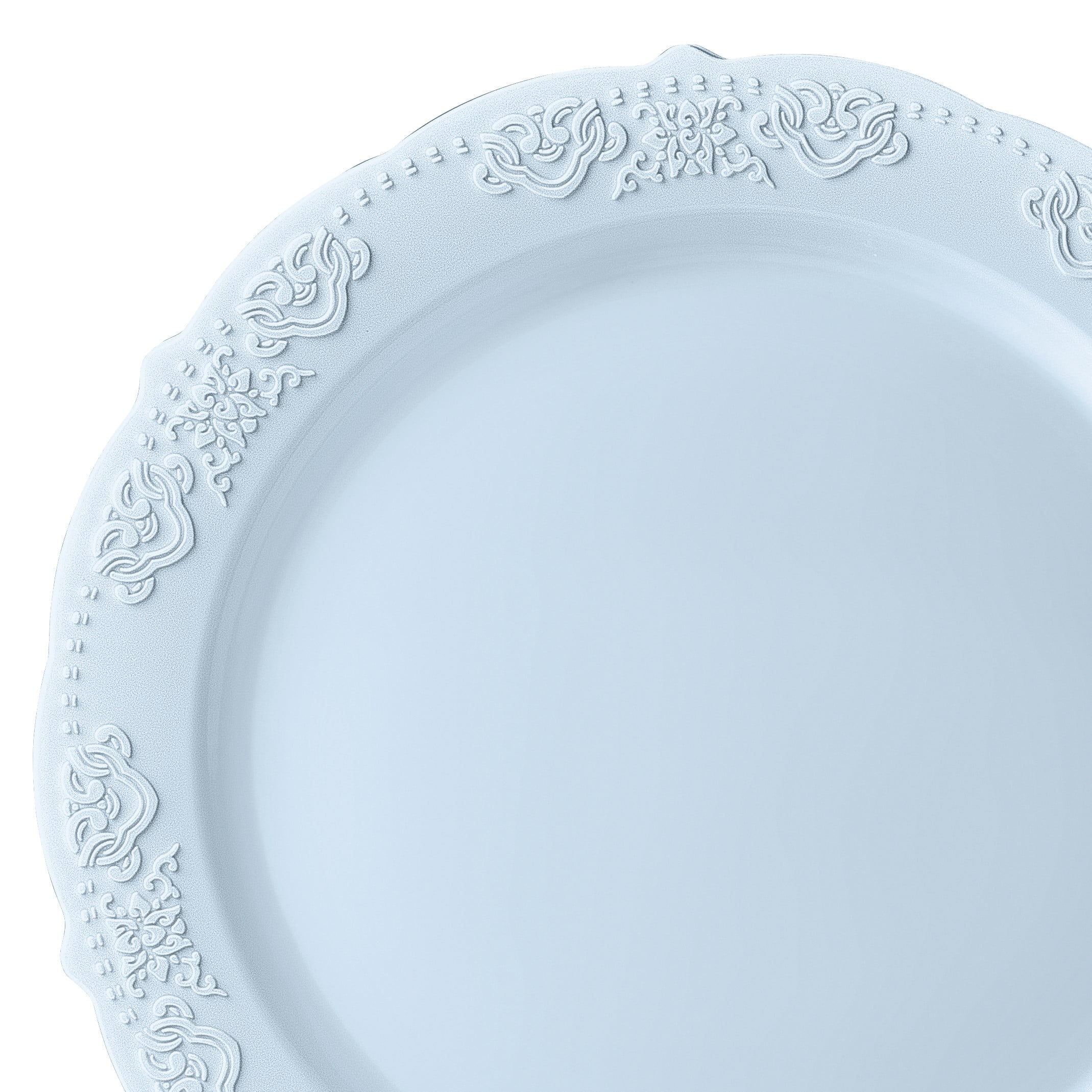 " OCCASIONS " 240 Plates Pack,(120 Guests) Vintage Wedding Party Disposable Plastic Plates Set-120x10.25'' Dinner +120x7.5'' Salad/Dessert Plate (Portofino Plain Blue)