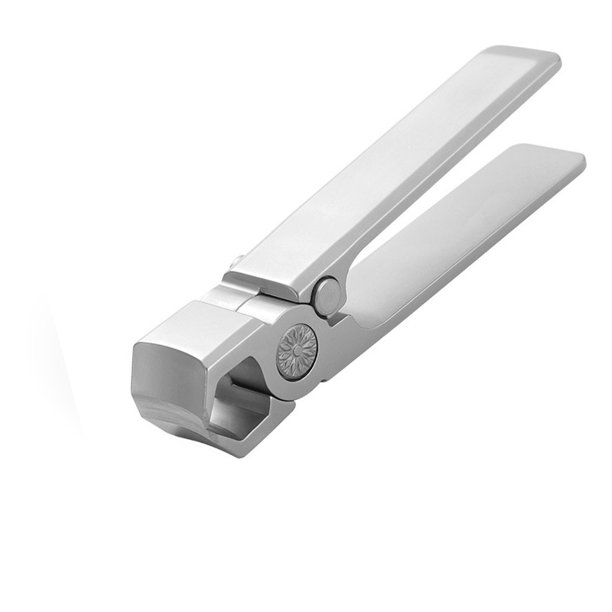 Cortaúñas para hombres de grosor, abertura de mandíbula de 13 mm de ancho, con hoja curva afilada, cortaúñas para servicio pesado para ancianos, botón de bloqueo, plata, aniversario JAMW Sencillez