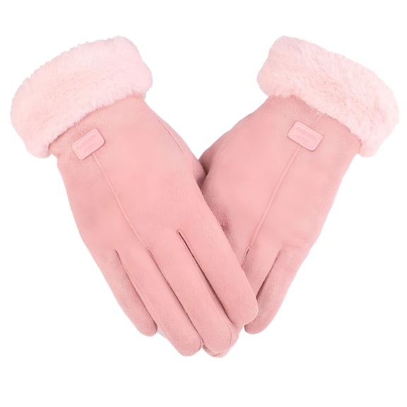 TELOLY Warm Gloves, Touchscreen Knit Women Weather for Cold Winter for Driving Texting Cuff Thermal Cable Elastic Gloves, Knitted Gloves, Heating Gloves Pink