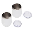 thumbnail image 2 of Copa de vino aislada con tapas y pajitas, 2 vasos de acero inoxidable de doble pared con aislamiento al vacío, taza aislada de cáscara de huevo, confiable y duradera, 2 of 8